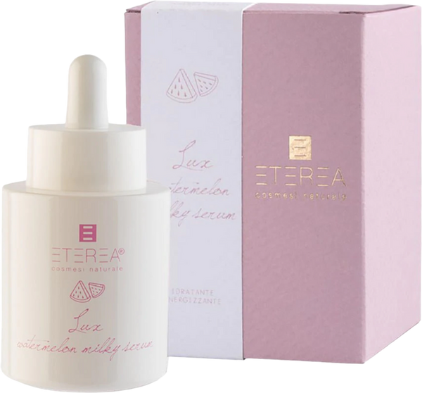 Siero viso idratante Eterea Cosmesi Naturale LUX Watermelon Milky con anguria e acido ialuronico per pelle luminosa e rivitalizzata.