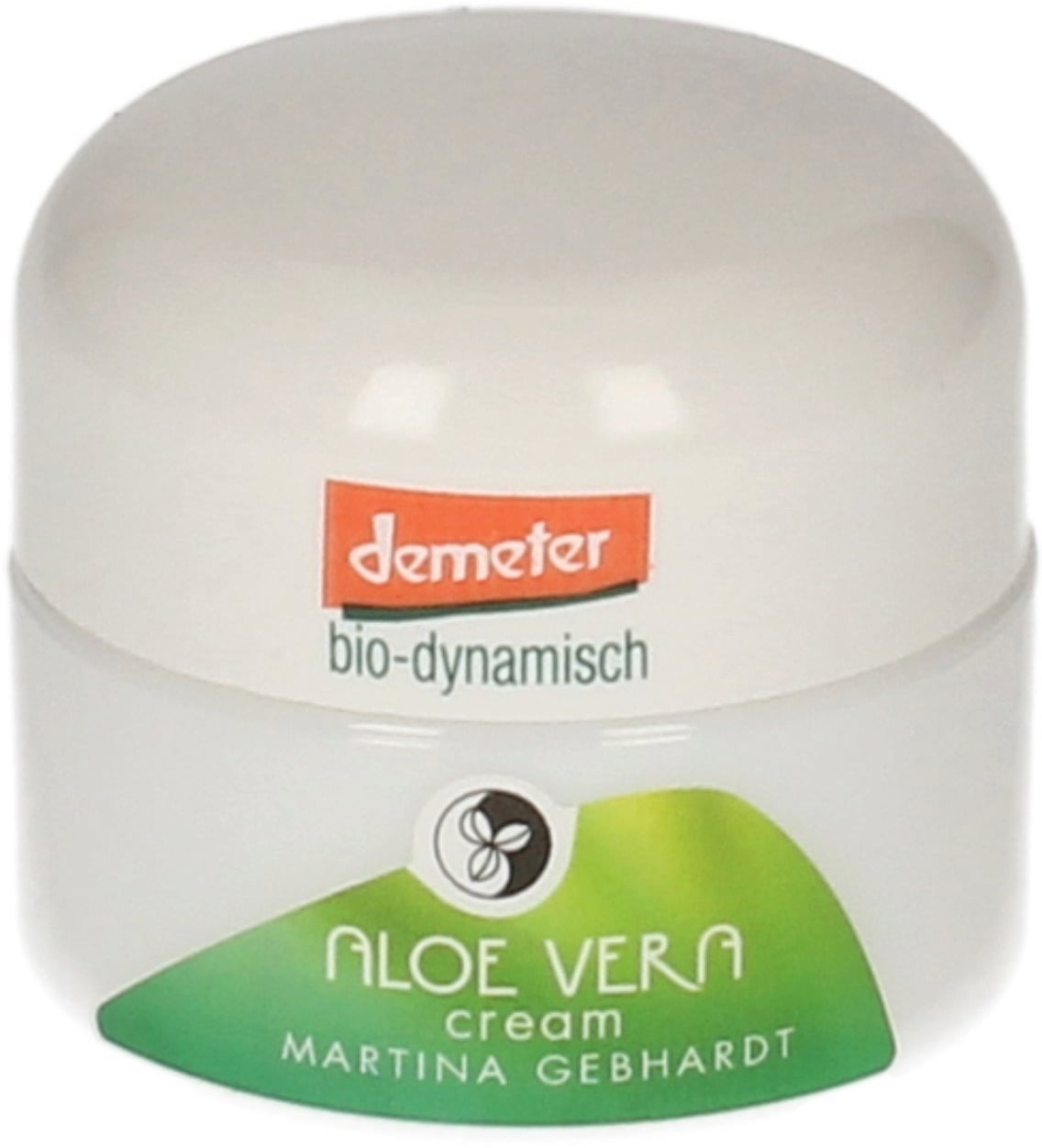 Crema viso bio Martina Gebhardt Aloe Vera 15ml per pelle sensibile e idratata, certificata Demeter e cruelty-free da VeroBelloBio.