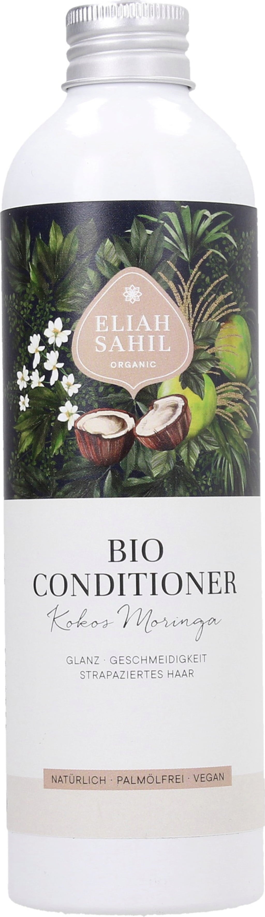 Balsamo biologico Eliah Sahil cocco moringa per capelli idratati e facili da pettinare