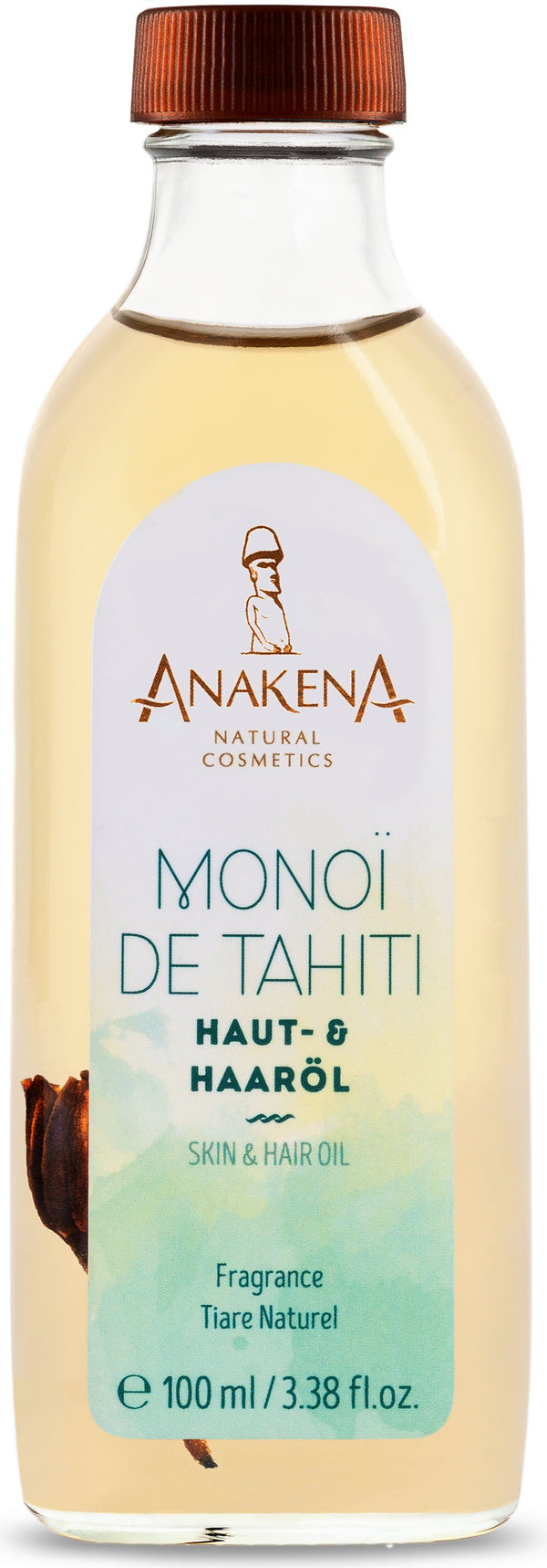Olio Monoi de Tahiti Anakena 100ml per pelle e capelli, idratante e nutriente, con fiore di Tiare autentico. VeroBelloBio.