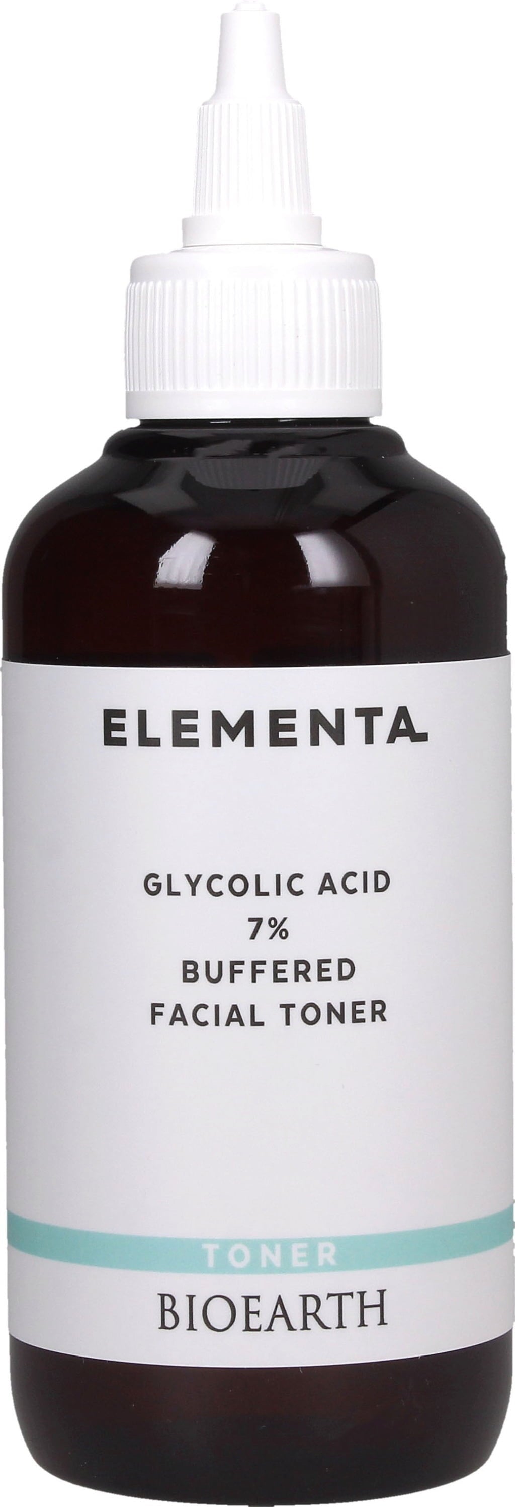 Tonico Viso Bioearth Elementa Acido Glicolico 7% per pelle luminosa e rigenerata, formula bio e vegan. VeroBelloBio.