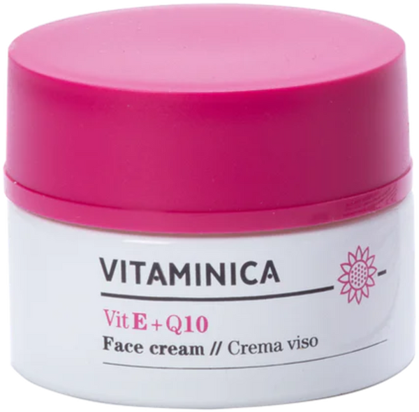Bioearth VITAMINICA Crema Viso con Vitamina E e Coenzima Q10 per pelli normali, secche e mature. Idratante e antiossidante per una bellezza radiosa e autentica.