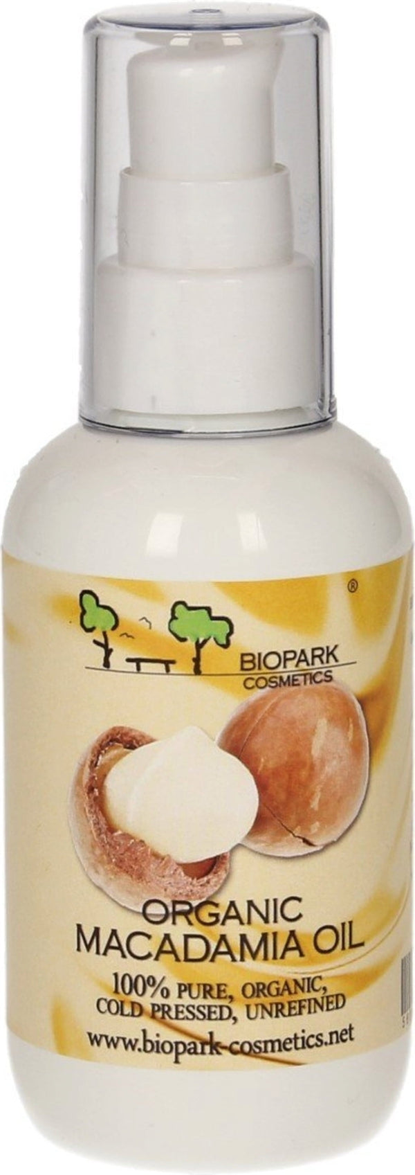 Flacone di Olio di Noci di Macadamia Biologico Biopark Cosmetics 100 ml per pelle e capelli
