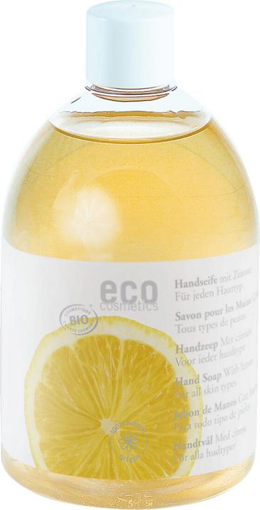 Sapone Mani e Corpo al Limone eco cosmetics - 500 ml ricarica, bellezza naturale, pelle idratata, profumo fresco, senza olio di palma, vegan, certificato bio, benessere autentico