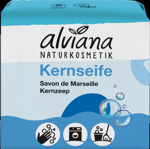 Sapone di Marsiglia Alviana Naturkosmetik 100g per pelle sensibile e pulizia ecologica della casa, vegano e ipoallergenico. Bellezza reale, sostenibilità .