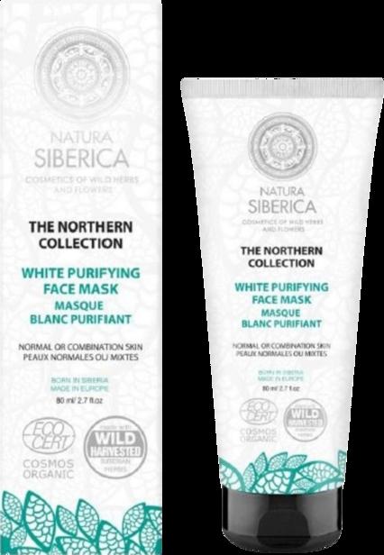 Maschera viso purificante Natura Siberica per pelle mista e normale, con argilla bianca e salvia siberiana. Maschera biologica certificata ECOCERT per una pelle luminosa e equilibrata.