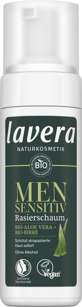 lavera Men Sensitiv Schiuma da Barba Delicata 150 ml – Cosmesi biologica per rasatura consapevole e pelle sensibile