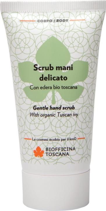 Scrub mani delicato all'edera Biofficina Toscana, 50 ml, per mani morbide e unghie igienizzate. Cosmesi biologica certificata VeroBelloBio per una bellezza autentica.