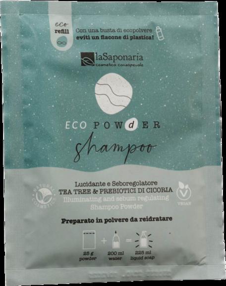 Shampoo in polvere lucidante e seboregolatore La Saponaria per capelli grassi con forfora