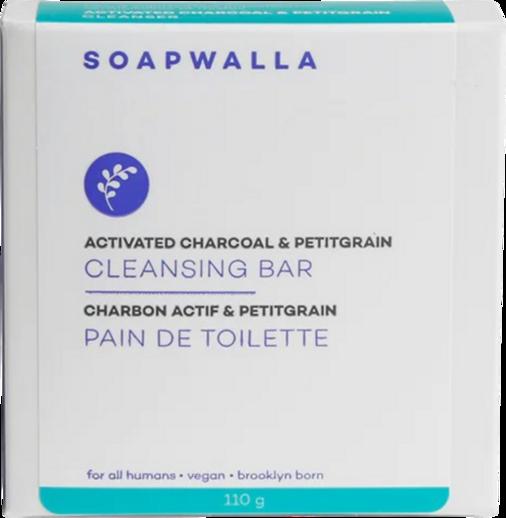 Soapwalla Activated Charcoal & Petitgrain Soap Bar | Sapone Viso e Corpo Detox Bio per Pelli Sensibili | VeroBelloBio