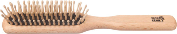 Spazzola in legno di faggio Kostkamm per massaggio cuoio capelluto, ideale per capelli corti e medi. Prodotto naturale e vegano VeroBelloBio.