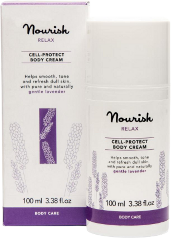 Crema corpo relax lavanda Nourish London, idratante e protettiva, 100ml