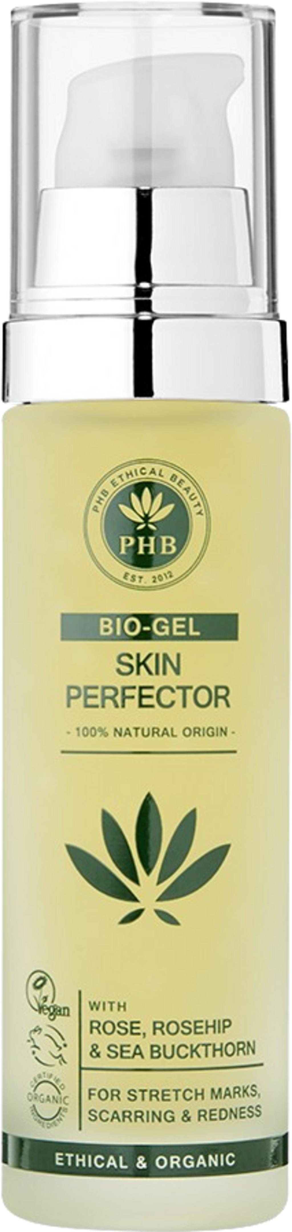 Gel viso e corpo PHB Ethical Beauty Bio-Gel Skin Perfector 50ml con aloe vera e olio di rosa per idratazione e rigenerazione della pelle, per una bellezza autentica.