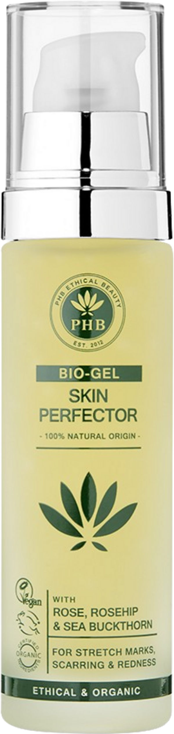 Gel viso e corpo PHB Ethical Beauty Bio-Gel Skin Perfector 50ml con aloe vera e olio di rosa per idratazione e rigenerazione della pelle, per una bellezza autentica.