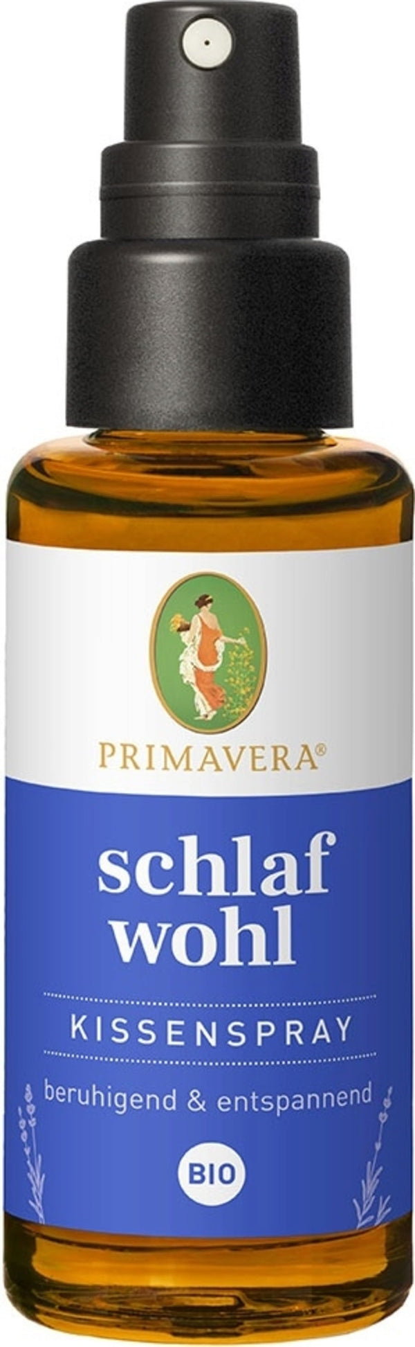Spray bio per cuscini Sogni d'Oro Primavera 30ml con lavanda e neroli per un sonno sereno e rilassante.