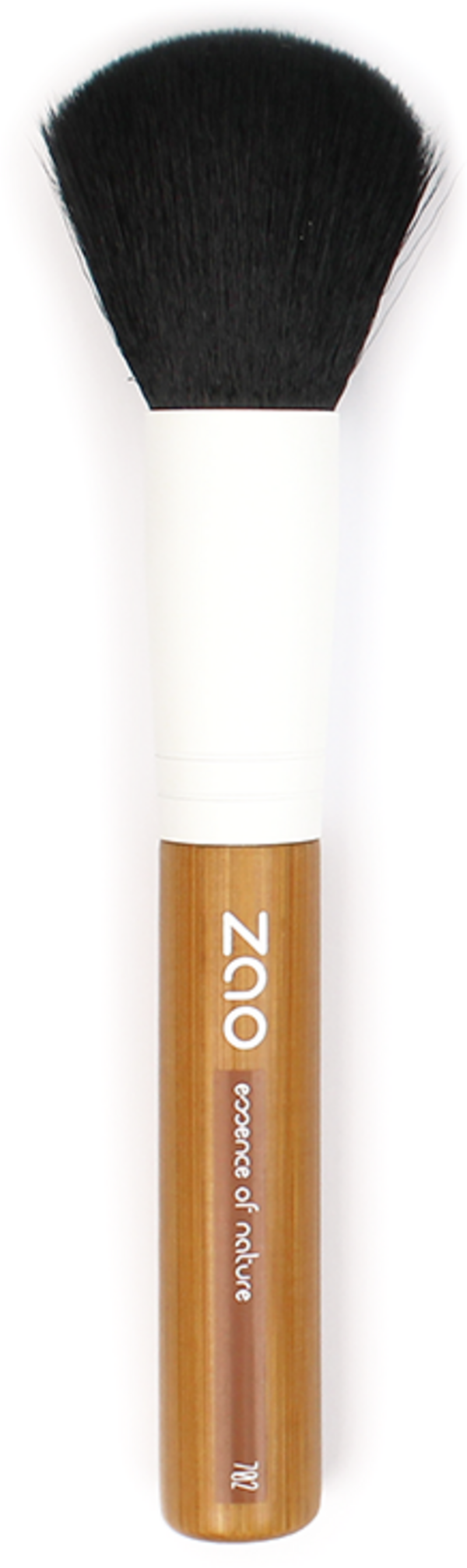 Pennello viso Zao Make up Bamboo per polveri compatte e minerali, setole sintetiche vegan, manico in bambù per un'applicazione make-up professionale e uniforme. Bellezza consapevole e cruelty-free.