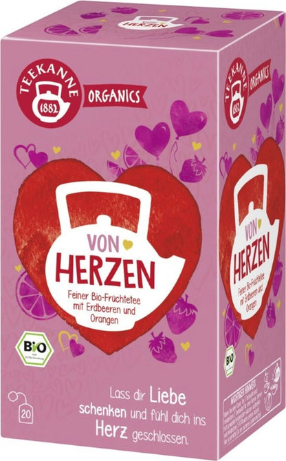 TEEKANNE Organics - From the Heart Organic Fruit Tea, 20 Double-Walled Tea Bags (40g)