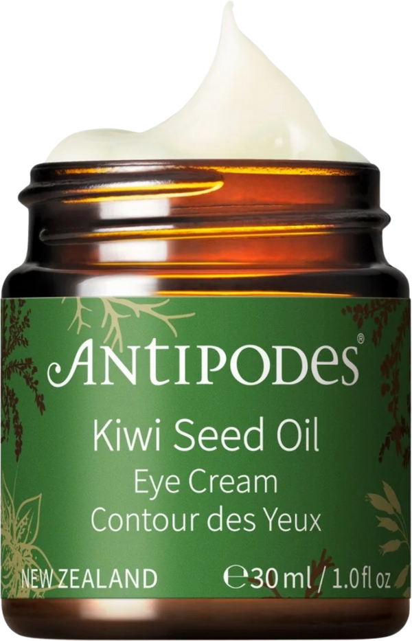 Crema contorno occhi Antipodes Kiwi Seed Oil, formula biologica e nutriente per una pelle radiosa e autentica