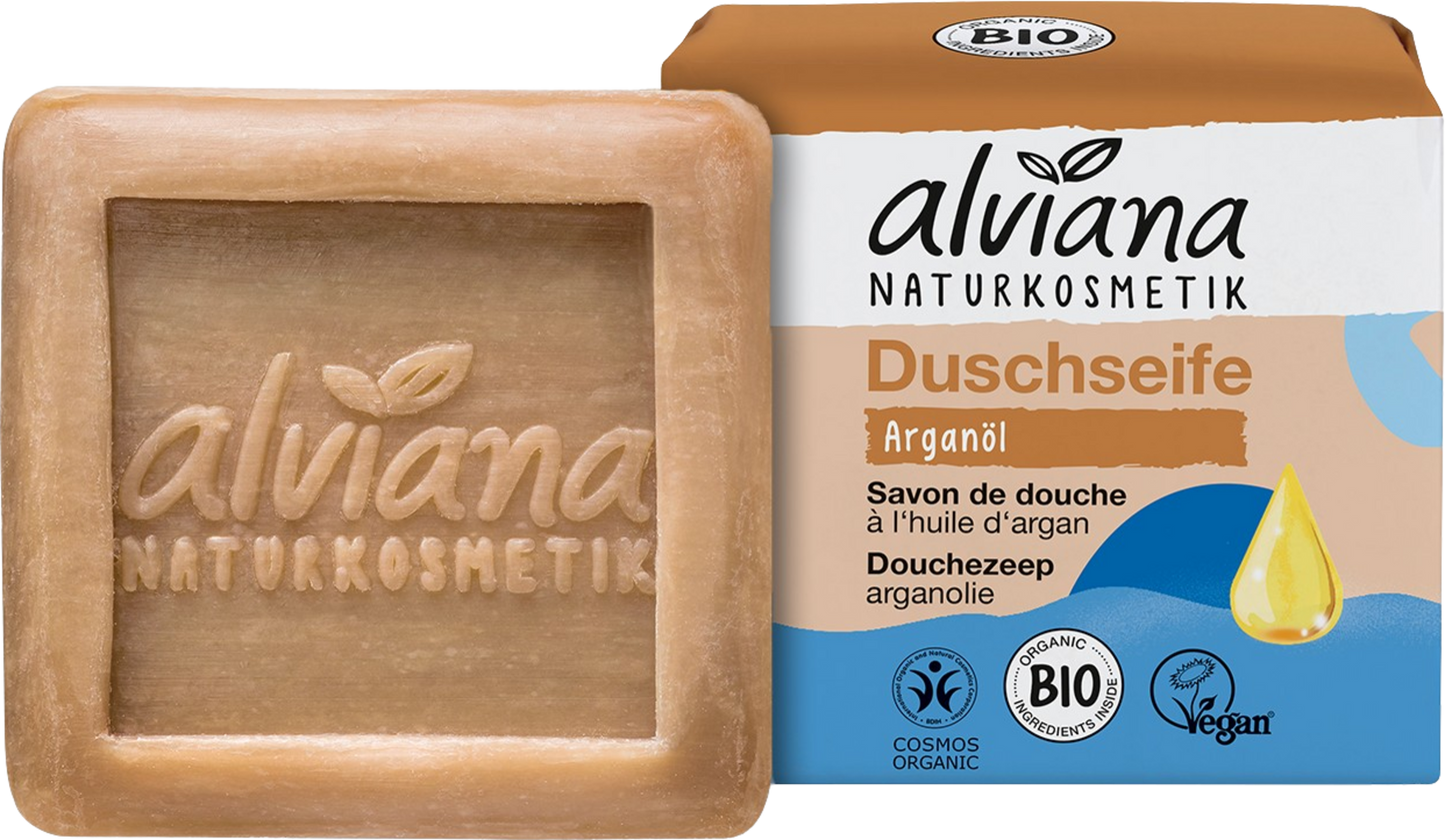 Alviana Naturkosmetik Solid Shower Soap with Argan Oil, 100 g