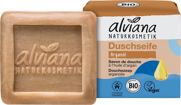 Alviana Naturkosmetik Solid Shower Soap with Argan Oil, 100 g