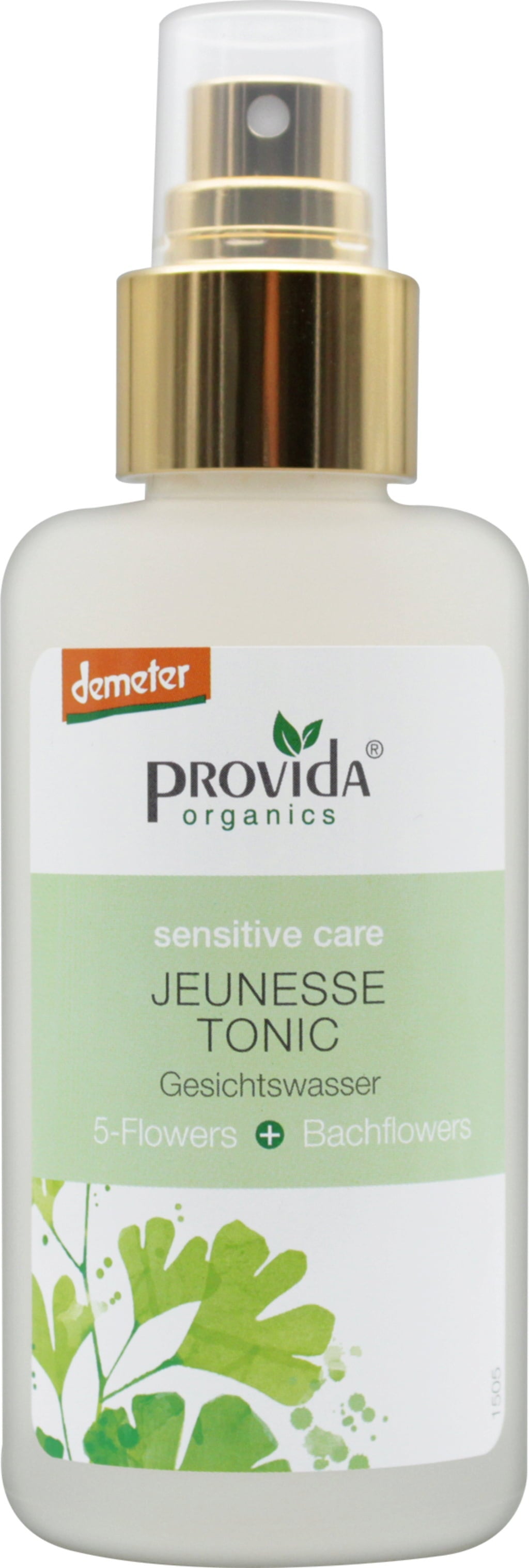Tonico viso biologico Provida Organics Jeunesse, flacone in vetro, per pelle sensibile e tutti i tipi di pelle con essenze di Fiori di Bach.