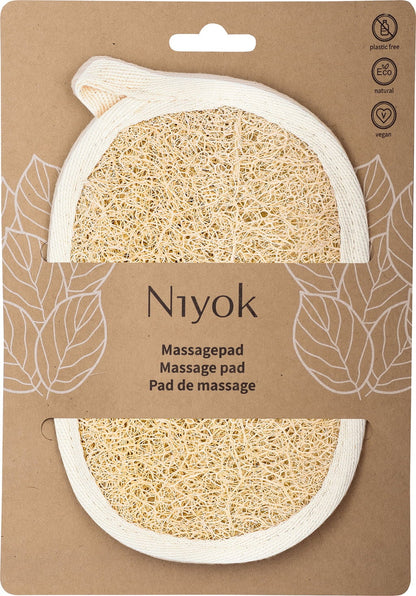 Niyok Pad Massaggio naturale in luffa e cotone per peeling delicato e cura della pelle consapevole