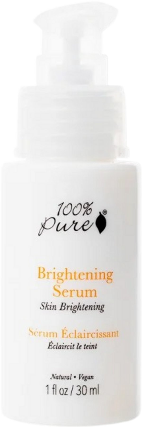 Siero illuminante viso biologico 100% Pure per pelle radiosa e uniforme, riduce macchie pigmentazione.