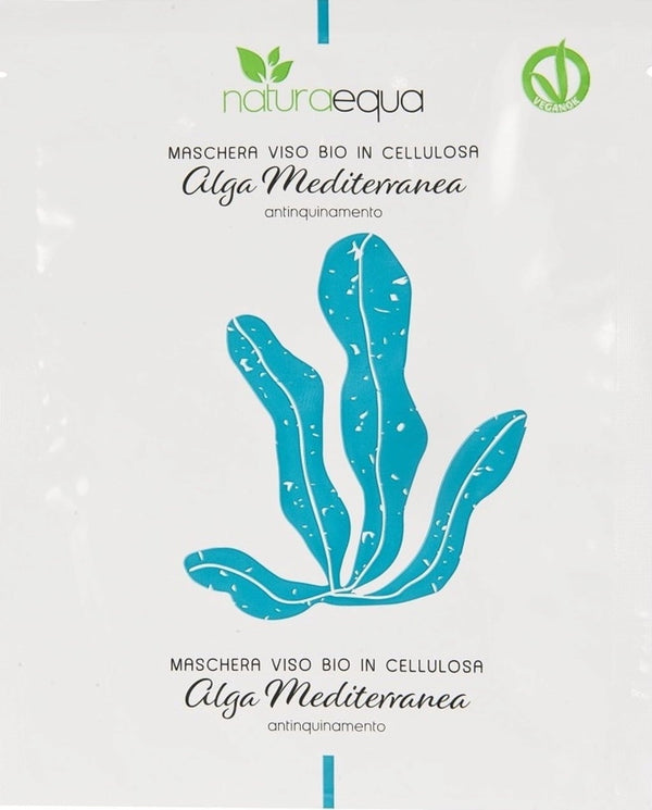 Maschera viso antinquinamento naturaequa con alga mediterranea, purificante e uniformante per una pelle luminosa e protetta. VeroBelloBio