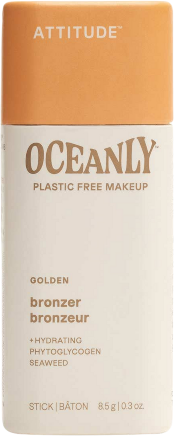 Attitude Oceanly Bronzer Stick Golden per un incarnato luminoso e un trucco naturale vegano senza plastica. VeroBelloBio.