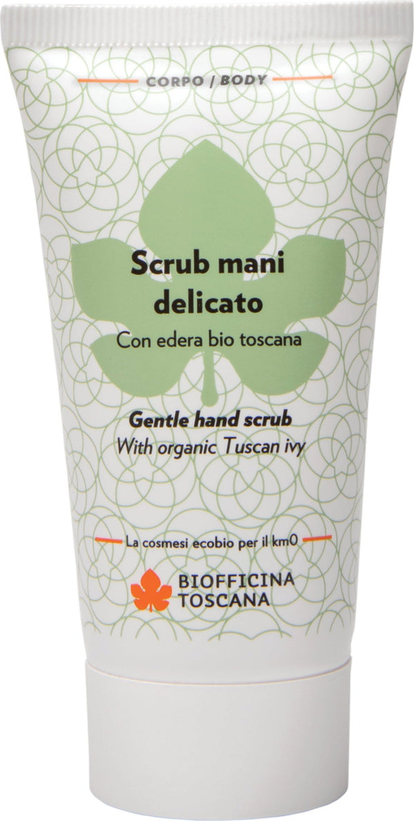 Biofficina Toscana Scrub Mani Delicato all'Edera, esfoliante naturale per mani morbide e unghie luminose, profumo di sottobosco.