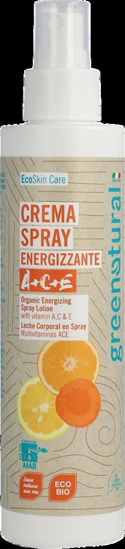 Crema Spray Corpo Multivitamine ACE Greenatural per pelle secca e spenta, idratante e vegana. Celebra la tua bellezza reale con VeroBelloBio.