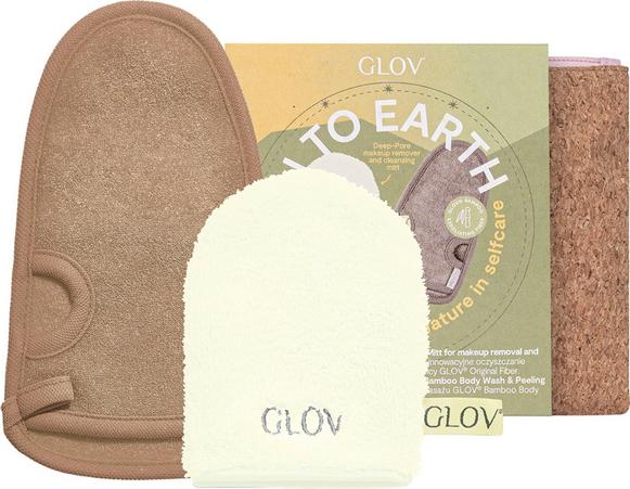 GLOV Down to Earth Set: panno viso fibra originale e panno corpo bambù per una detersione sostenibile e autentica.