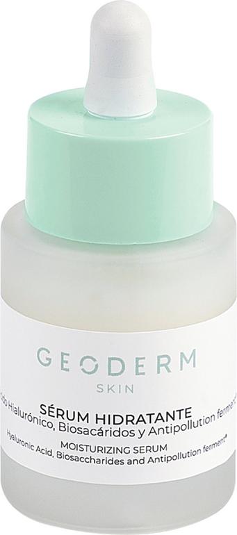 Siero idratante Geoderm per pelle luminosa e protetta, formulazione bio e vegana.