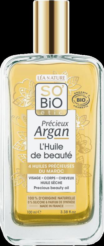 Olio Secco Précieux Argan LÉA NATURE SO BiO étic per viso corpo e capelli, bellezza naturale e autentica