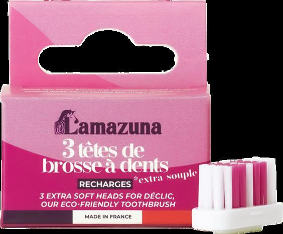 Lamazuna Testine Intercambiabili Setole Extra Morbide per Spazzolino Ecologico