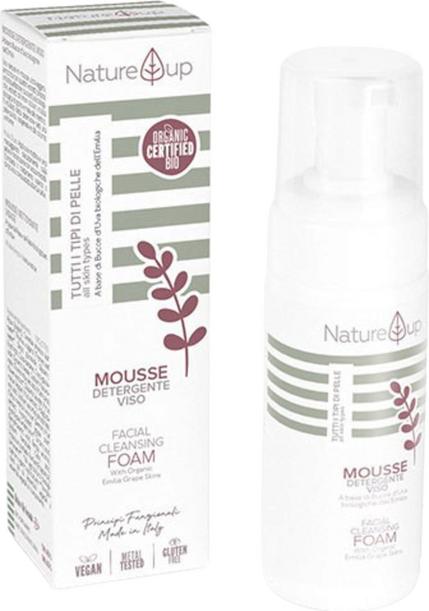 Mousse Detergente Viso Nature Up BEMA COSMETICI per pelle luminosa e pulita, 150 ml