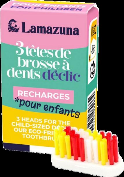 Lamazuna Set 3 Testine di Ricambio Spazzolini da Denti Bambini - Sostenibilità e Igiene Orale per i più Piccoli VeroBelloBio
