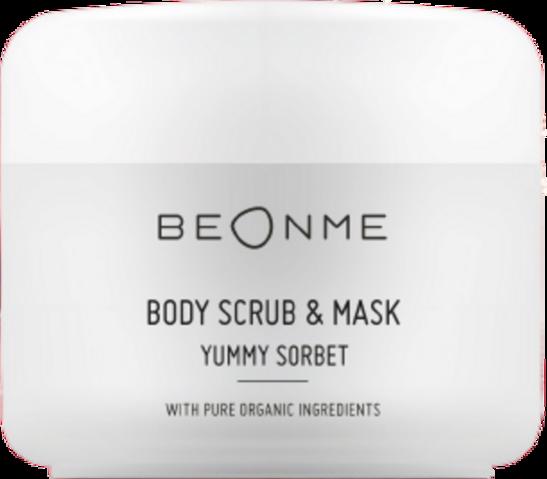 BeOnMe Body Scrub & Mask Yummy Sorbet, esfoliante e maschera corpo biologica per pelle morbida e radiosa