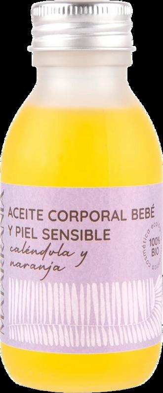 Olio idratante biologico Matarrania per la pelle sensibile del bambino, 100ml. Vegan, senza plastica.