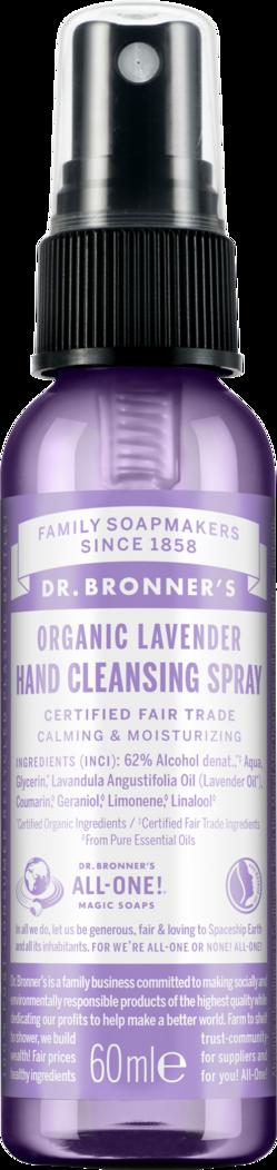 Spray disinfettante mani alla lavanda bio Dr. Bronner's per bellezza consapevole e autostima