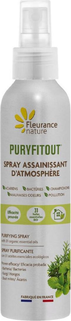 Spray purificante ambiente con oli essenziali Fleurance Nature per un'aria fresca e naturale. Benessere e armonia in casa.