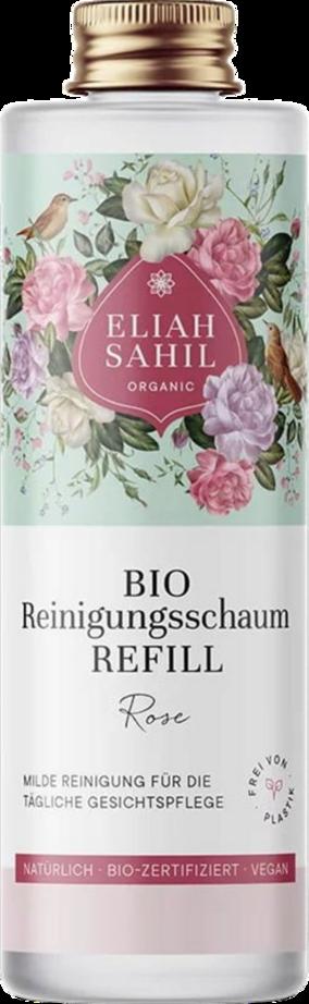 Eliah Sahil Organic Rose Cleansing Foam Refill 100ml - Detergente viso biologico all'acqua di rose e camomilla per una pelle luminosa e autentica.