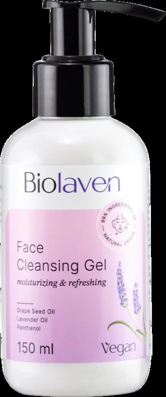 Gel Detergente Viso Biolaven 150ml con Lavanda e Olio di Semi d'Uva