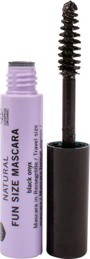 Mascara Benecos Natural Fun Size black onyx vegan bio per volume e separazione ciglia. Celebra la tua bellezza reale.