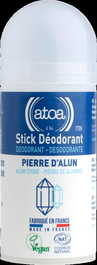 Deodorante Stick atoa in Pietra di Allume Flessibile 100g per pelle sensibile e giovane - VeroBelloBio