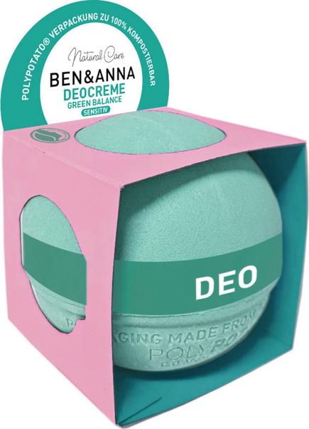 Crema Deodorante Ben & Anna Green Balance 40g - Protezione 48h con ingredienti naturali e packaging eco-sostenibile per una bellezza consapevole e senza filtri.