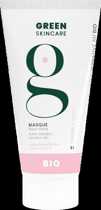 Maschera viso SENSI Green Skincare, idratante pelli sensibili, biologica e vegana con perilla e calendula