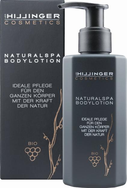 Hillinger Cosmetics NaturalSpa Lozione Corpo idratante e rivitalizzante con olio di semi d'uva bio per pelle normale, secca e sensibile