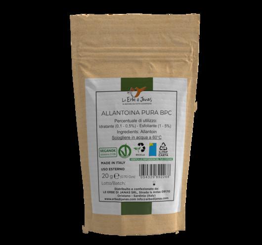 Allantoina Pura Le Erbe di Janas per pelle e capelli, cosmetico vegano idratante ed esfoliante per una bellezza consapevole