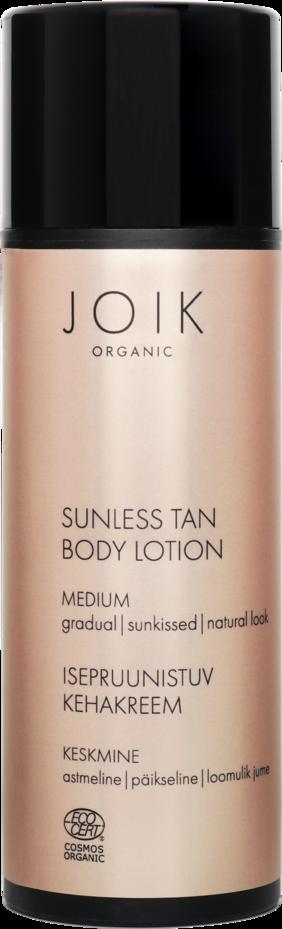 Lozione autoabbronzante JOIK Organic Medium per abbronzatura naturale e pelle idratata VeroBelloBio